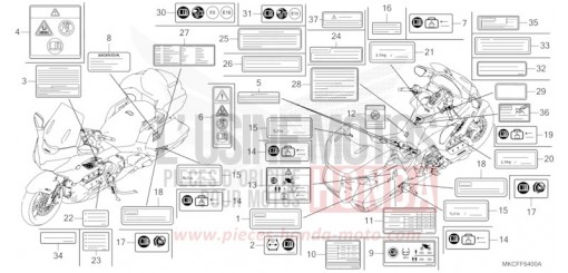 ETIQUETTE DE PRECAUTIONS GL1800BDN de 2022